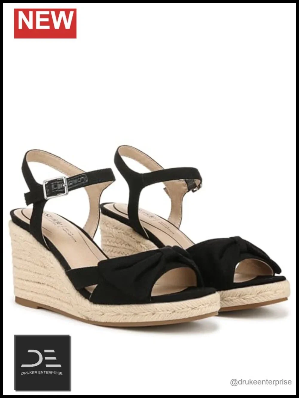 Wedge Espadrille Sandal with Soft System Comfort & Adjustable Strap